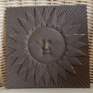 Hand Painted Plaster Wall Hanging Sun Plaque